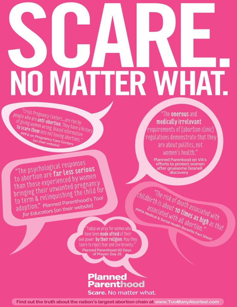 Scare. No Matter What. THIS should be Planned ParentHOOD's new slogan.
