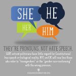 "Pronouns-Not Hate Speech" by The Radiance Foundation