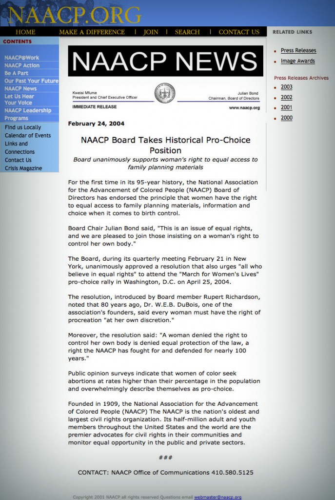 NAACP-Press-Release-Feb2004-Boasting-of-AbortionPolicy