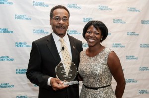 Image from Planned Parenthood of Congressman Emanuel Cleaver accepting award.