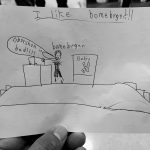 Tyler Oboy's drawing of Ryan Bomberger speaking