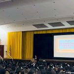 Ryan Bomberger speaks to thousands of students at Cardinal Spellman High School in the Bronx.