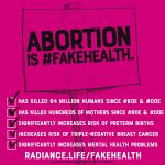 "Abortion is fake health" by The Radiance Foundation