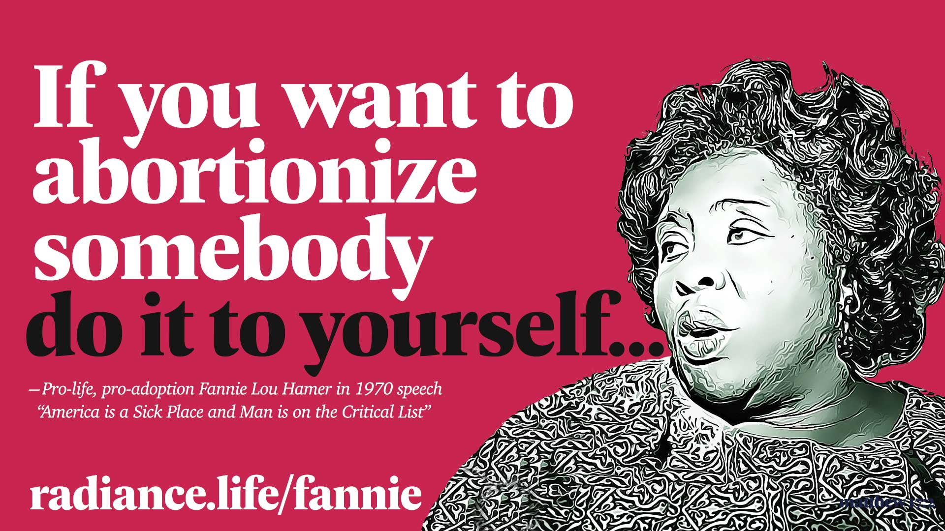Pro-Life Fannie Lou Hamer - "Abortionize yourself"