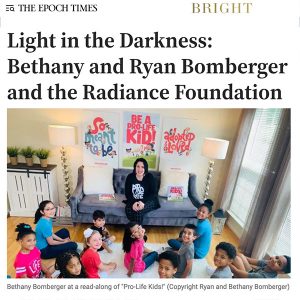The Bombergers are featured in wonderful Epoch Times article about our pro-life fight for Life.